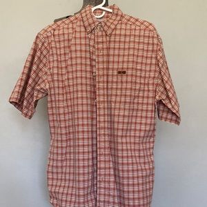 Mens Carhartt plaid button down short sleeve shirt Size M
